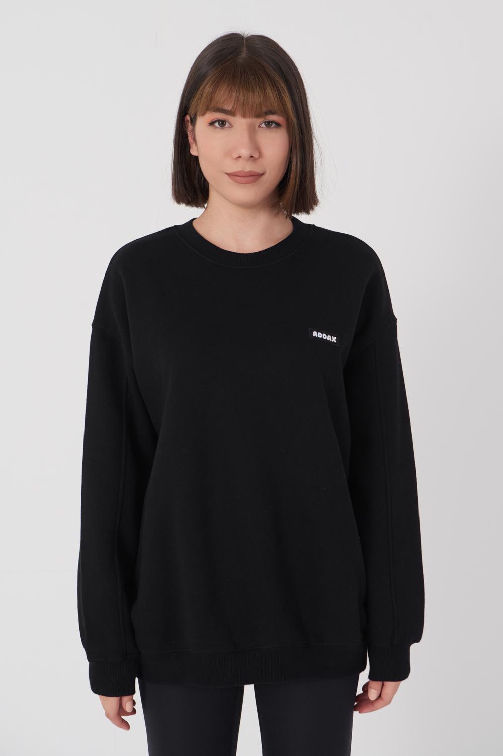 Siyah Yazı Detaylı Sweatshirt S1117 – U1
