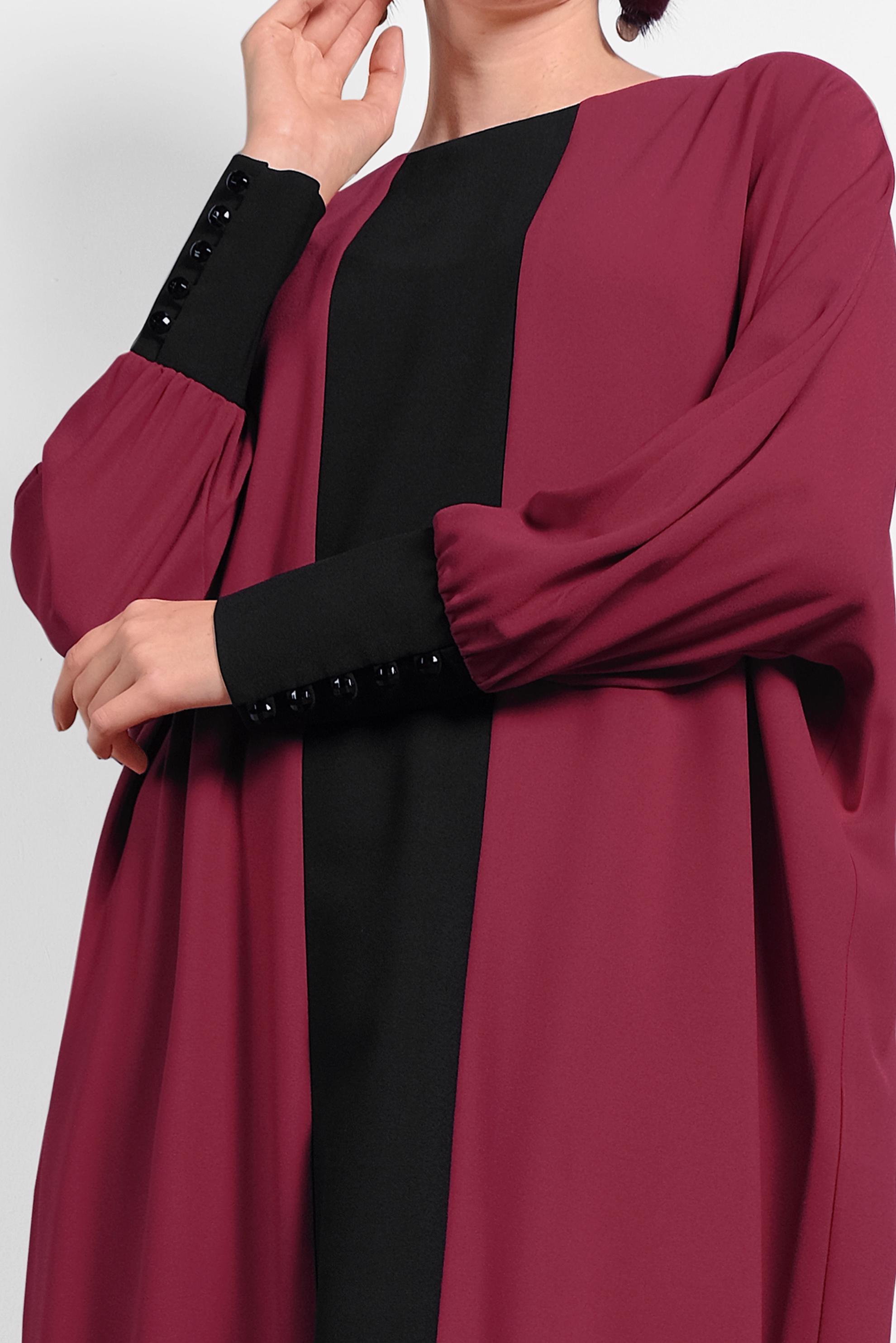 CLARET RED 4442 CAMİLA 6385 ELBİSE 38/44 Modest Hijab Clothing | ALVİNA