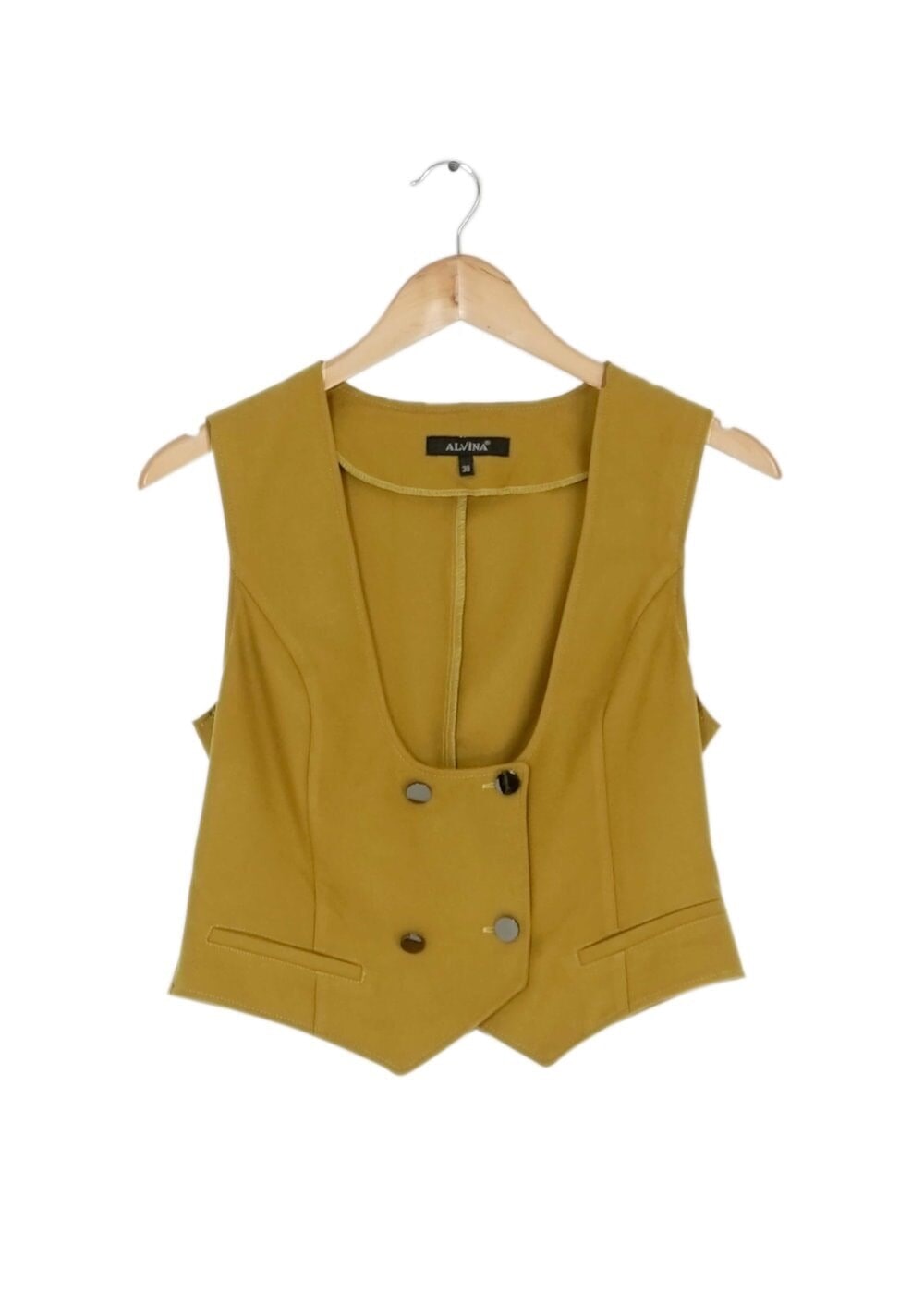 Yellow double store breasted waistcoat