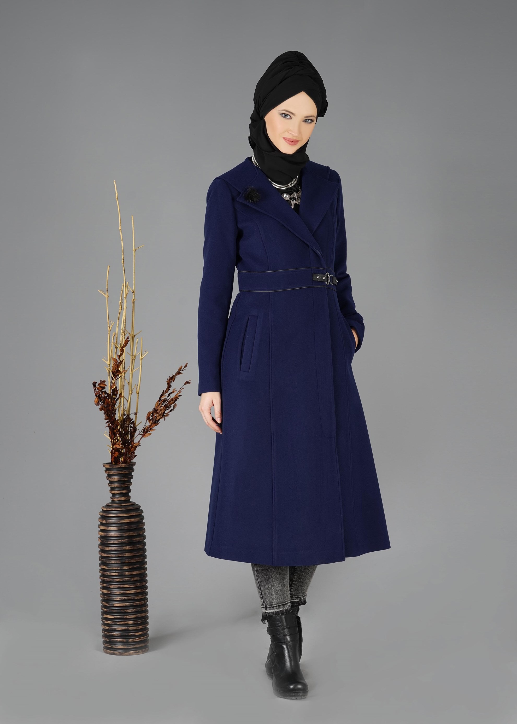 Blue feather outlet coat