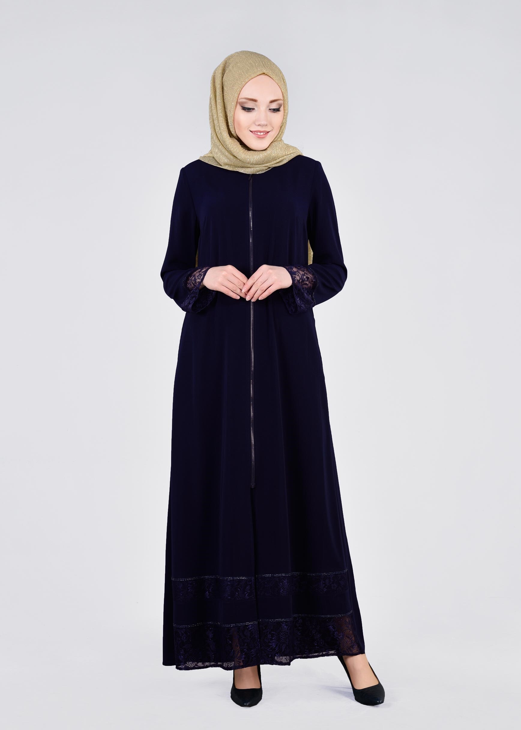 Navy blue 8247 ESMA 6331 FERACE 40/48 TEK42 Modest Hijab Clothing | ALVİNA