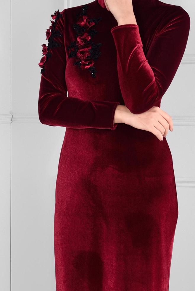 robe guipure rouge