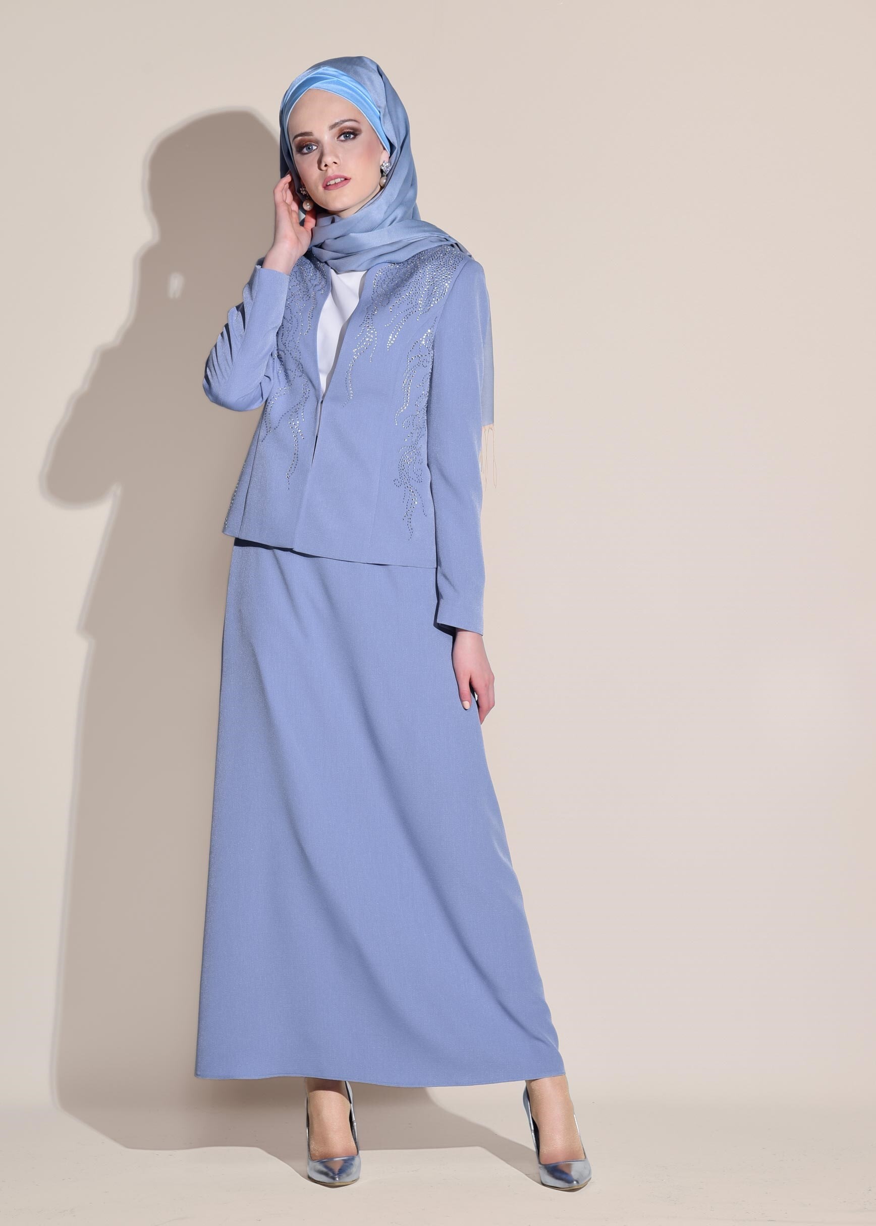 BLEU 3441E PERU 3 LU ETEKL TAKIM 40 48 TEK42 Vetements Hijab Modestes