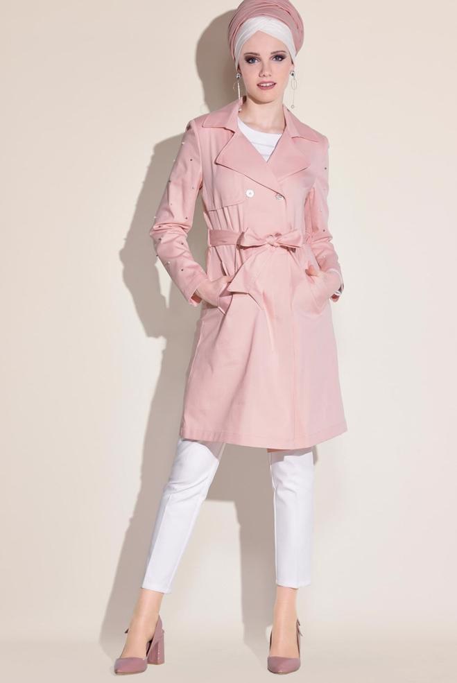 trench coat rose poudre