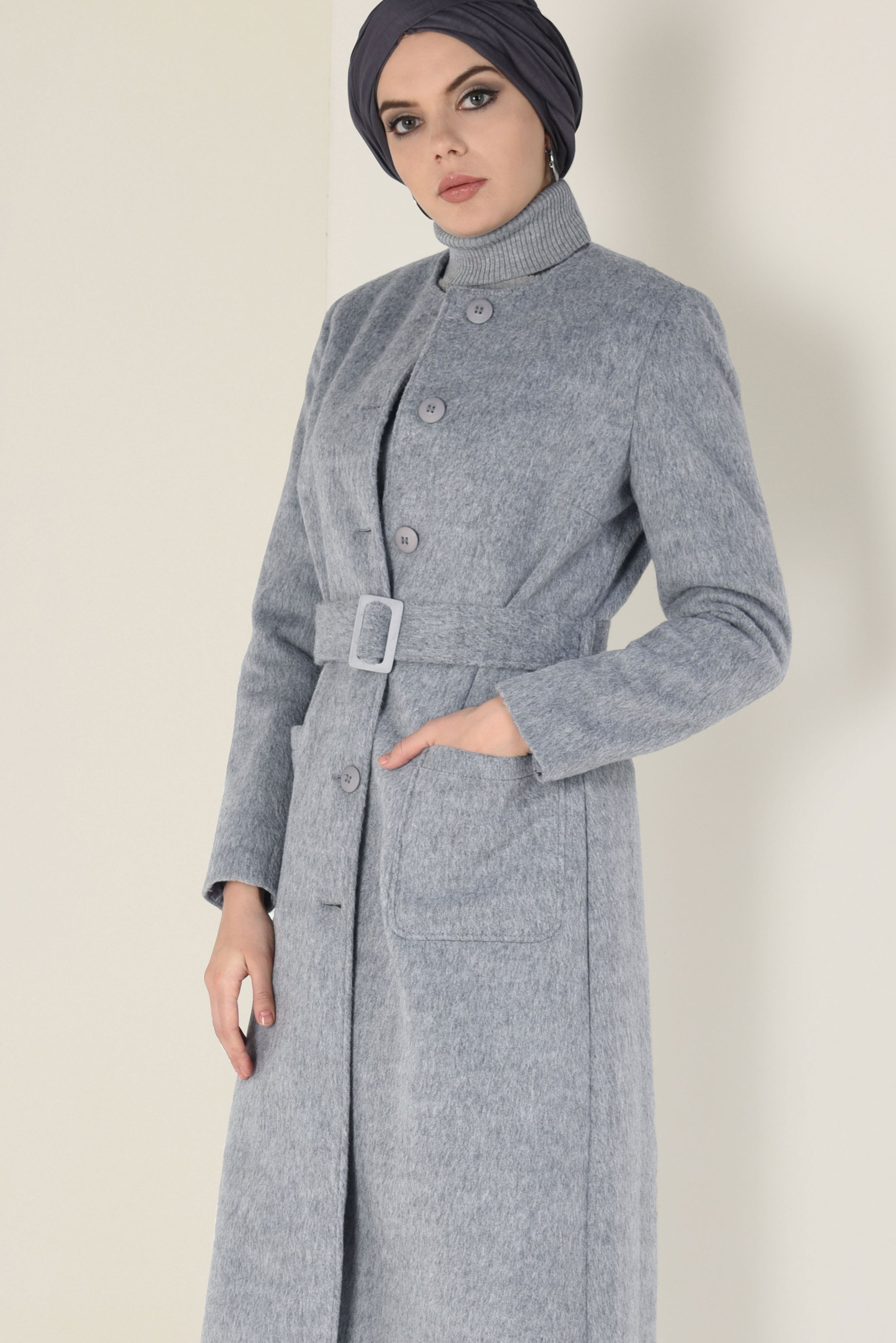 manteau feutre gris