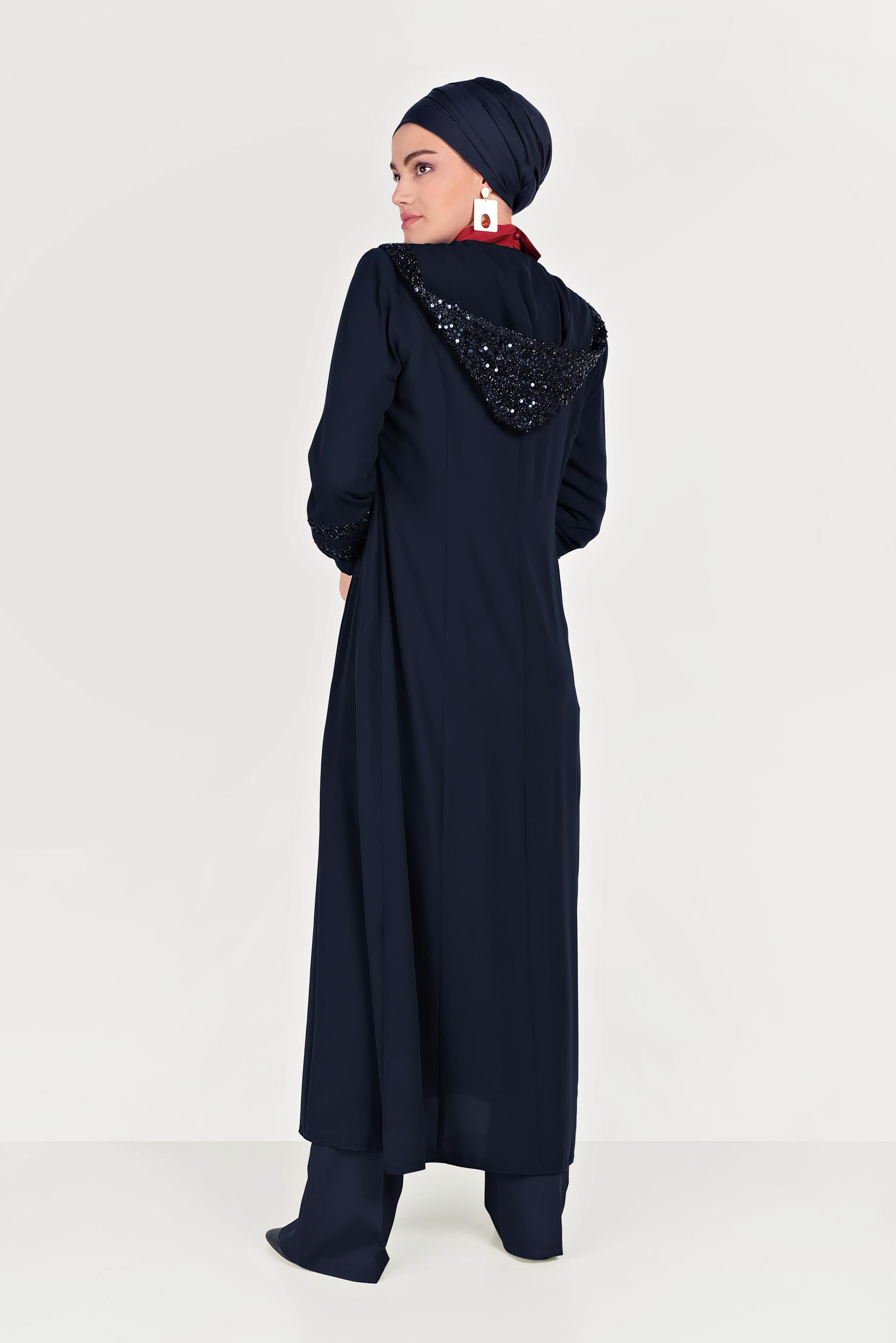 SEQUINED HOODED ABAYA ALV NA