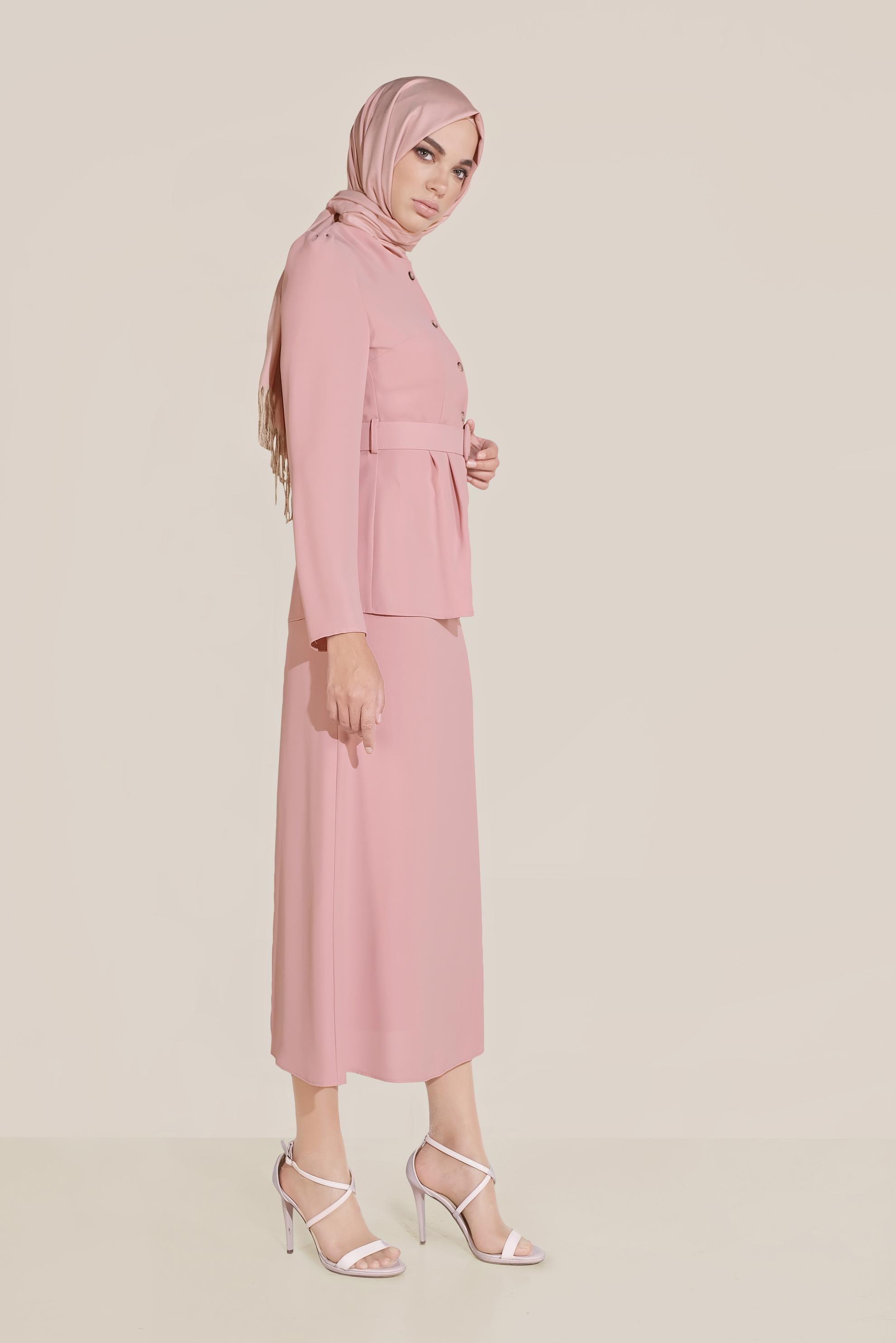 Tailleur jupe cheap rose poudré