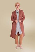 BUTTON-TRIMMED ON BACK TRENCH-COAT 10220