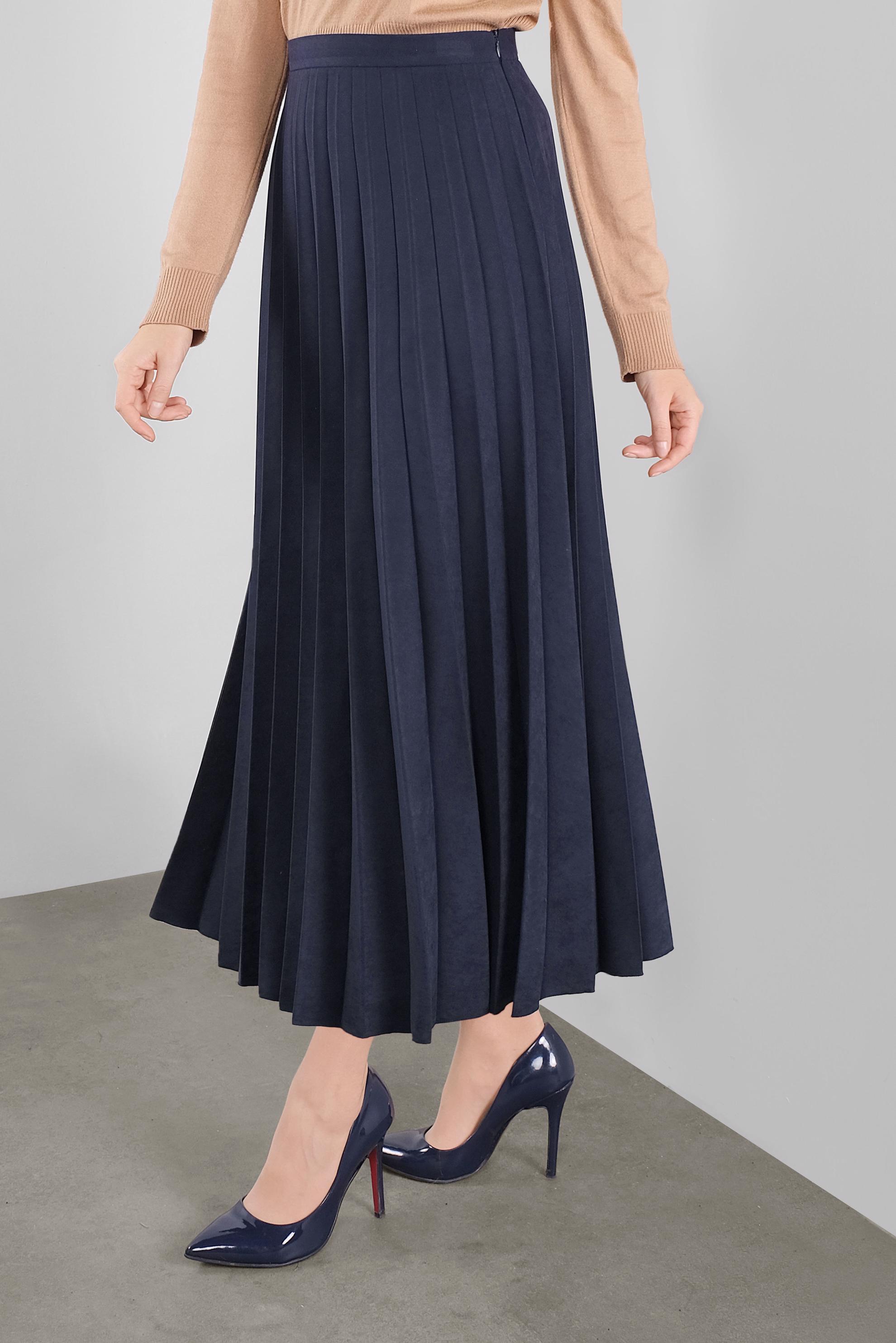 Uniqlo blue pleated on sale skirt