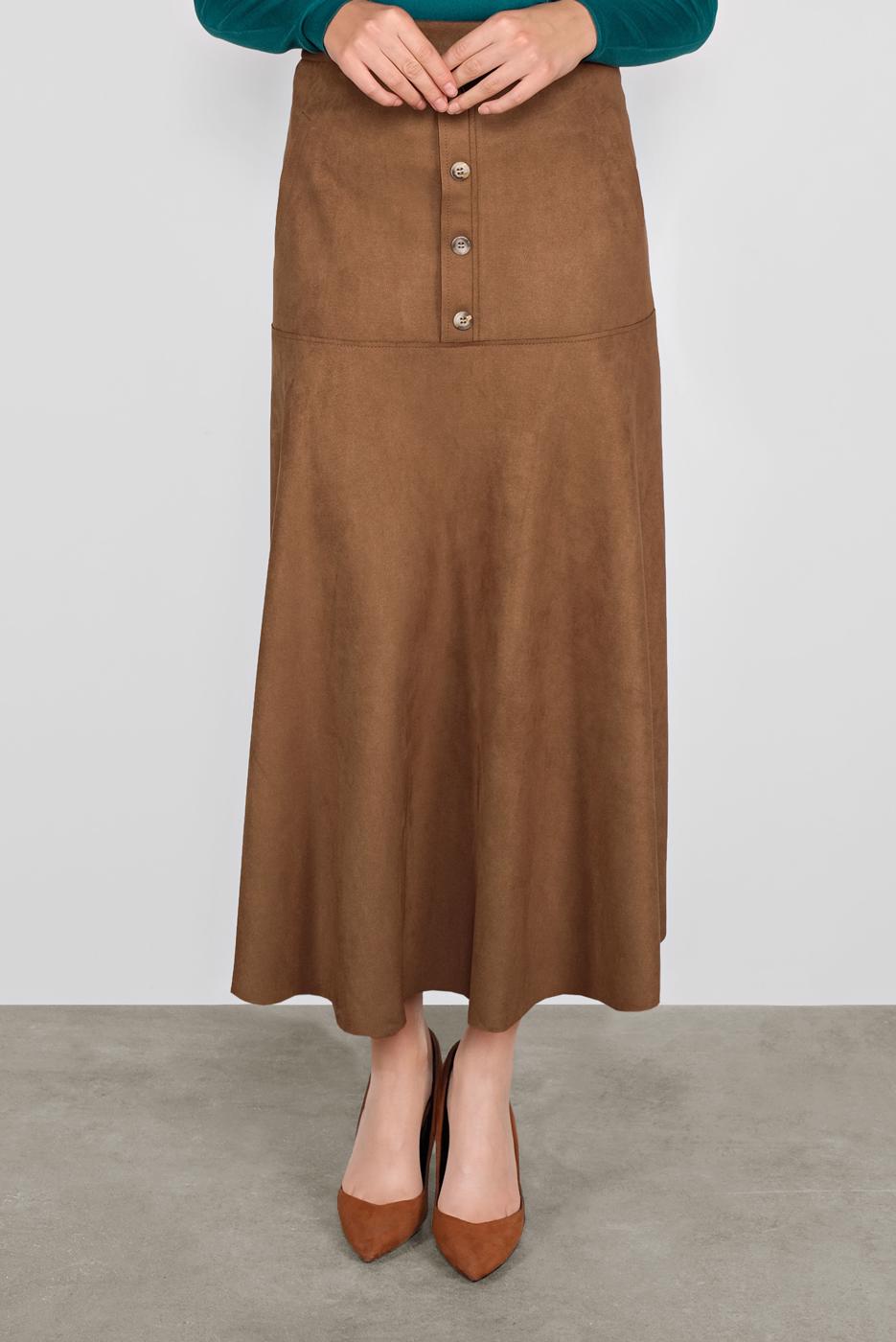 brown beige suede skirt