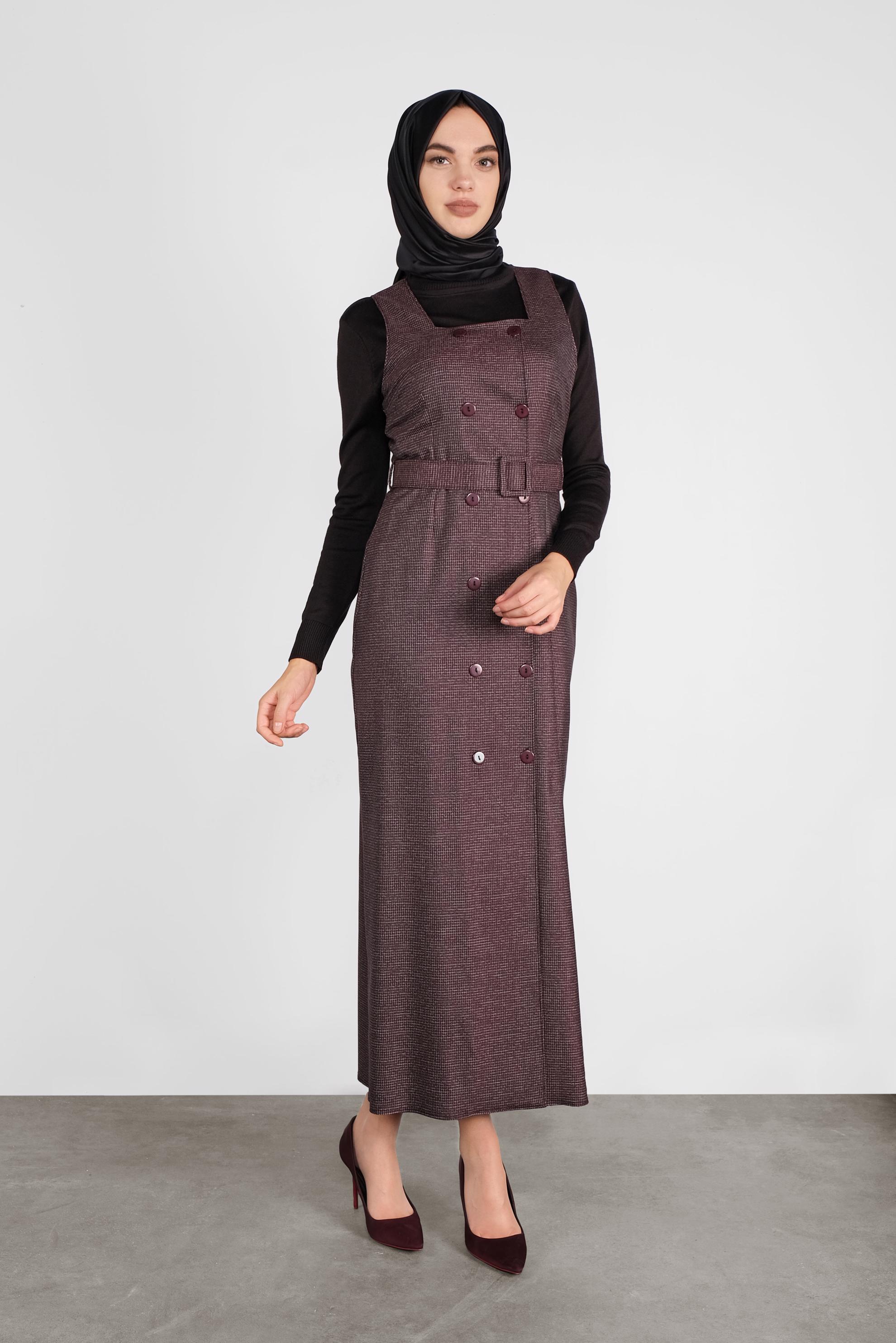 JUPE CHASUBLE BOUTONN E AVEC CEINTURE HIJAB FEMME ALV NA