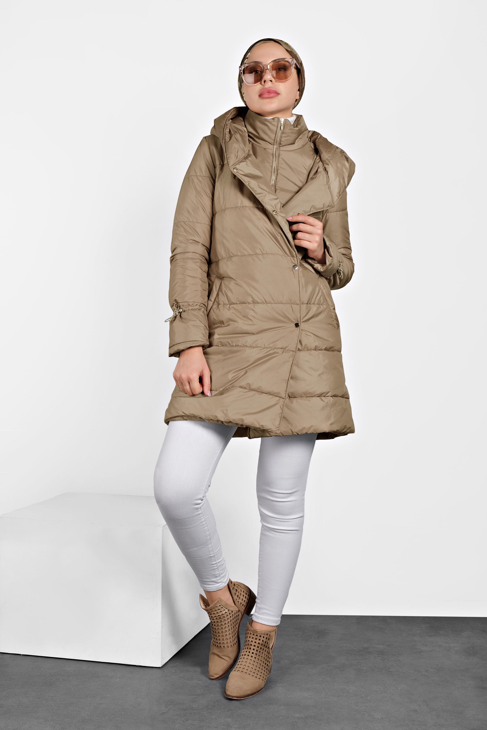 Zara down coat hot sale with wrap collar