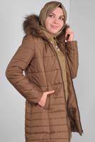 FAUX-FUR-TRIM HOODED PUFFER COAT 90132 