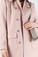 Female beige BUTTONED HOODED COAT 90242 