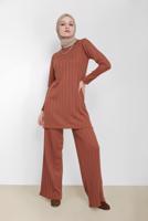 PATTERNED 2-PIECE KNITWEAR SUIT WITH PANTS 42081 