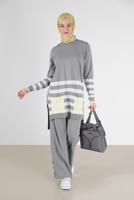 POCKET DETAIL STRIPED 2-PIECE SUIT WITH PANTS 42124 