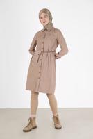 Female beige POCKET DETAIL BUTTONED TUNIC 42353 