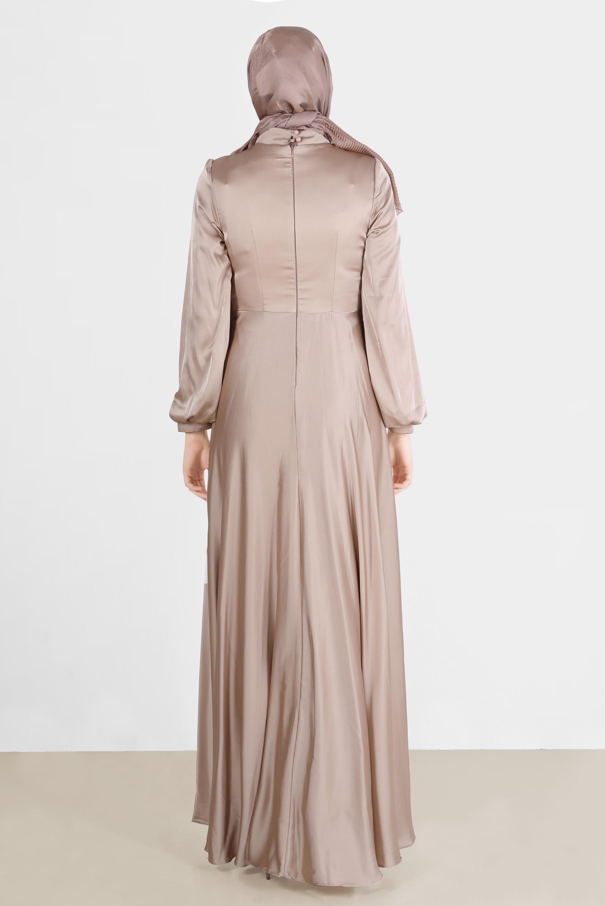 Robe de Soirée en Satin Inaya Beige