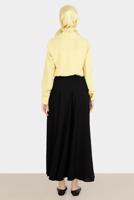 Female yellow TIED COLLAR BLOUSE 42628-1 
