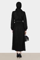 Female black BELTED LACED DRESS 42814 