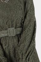 Female khaki BELTED LACED DRESS 42814 