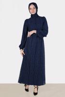 Female Navy blue BELTED LACED DRESS 42814 