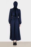 Female Navy blue BELTED LACED DRESS 42814 