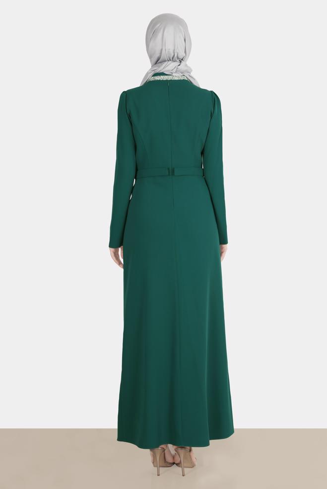 Female green GEM STRIPED DRESS 42887