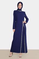 Female Navy blue GEM STRIPED DRESS 42887