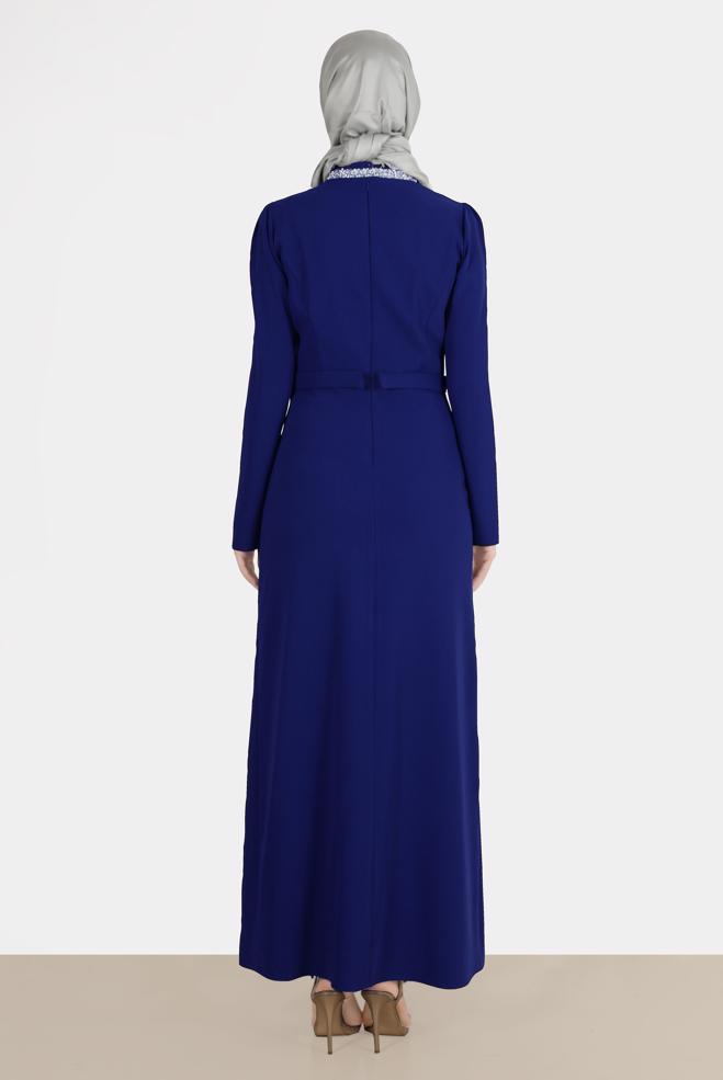 Female blue GEM STRIPED DRESS 42887