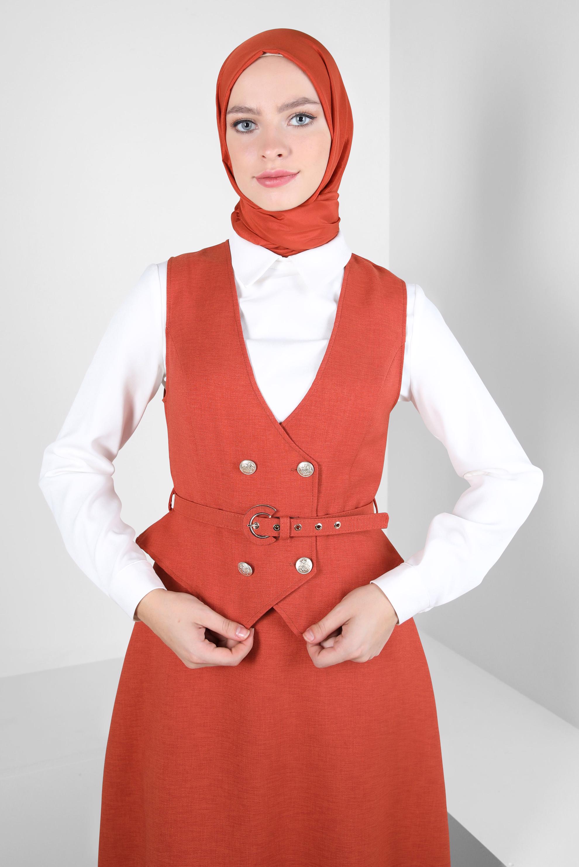 Belted shop pinafore dress