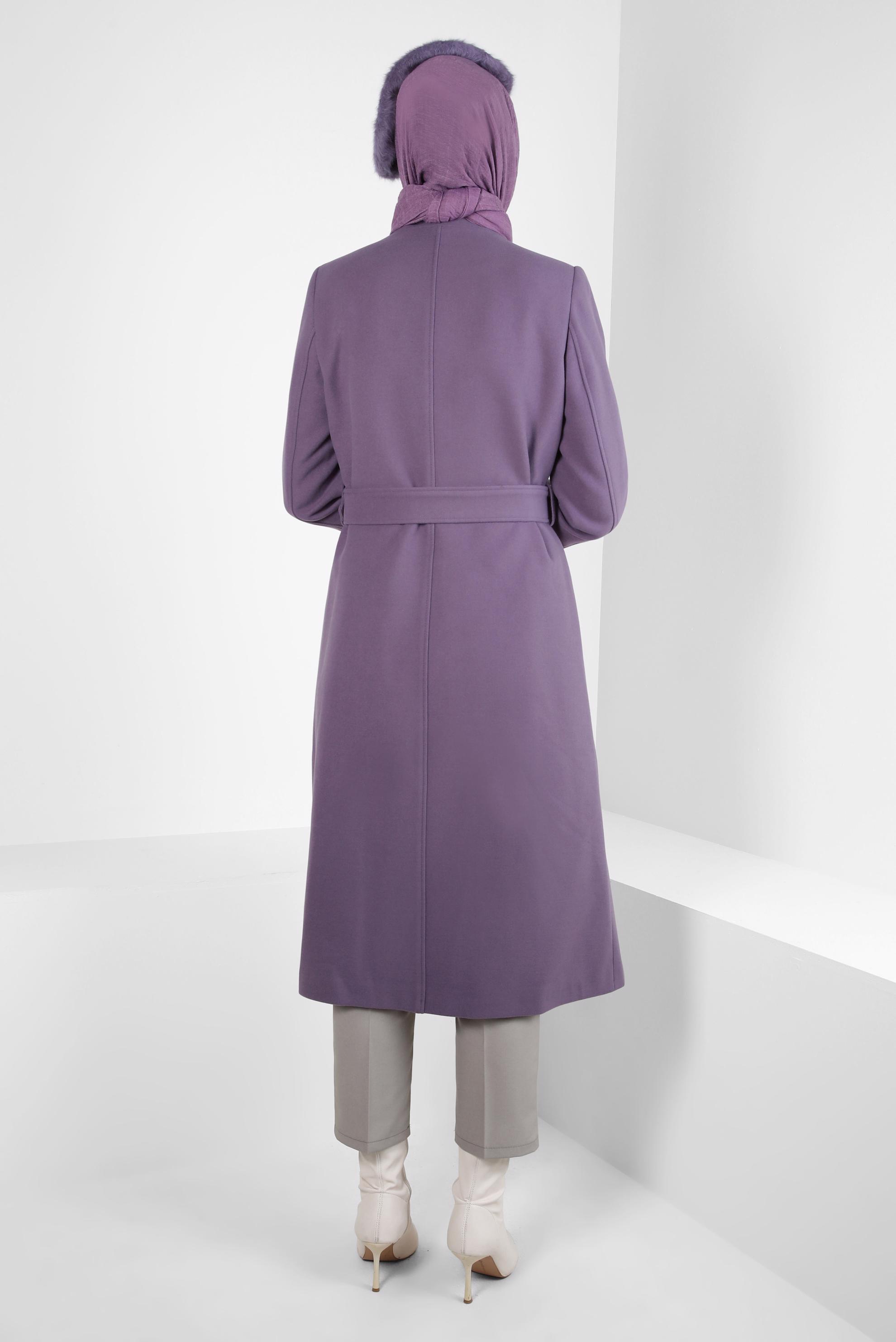 Purple belted sale coat