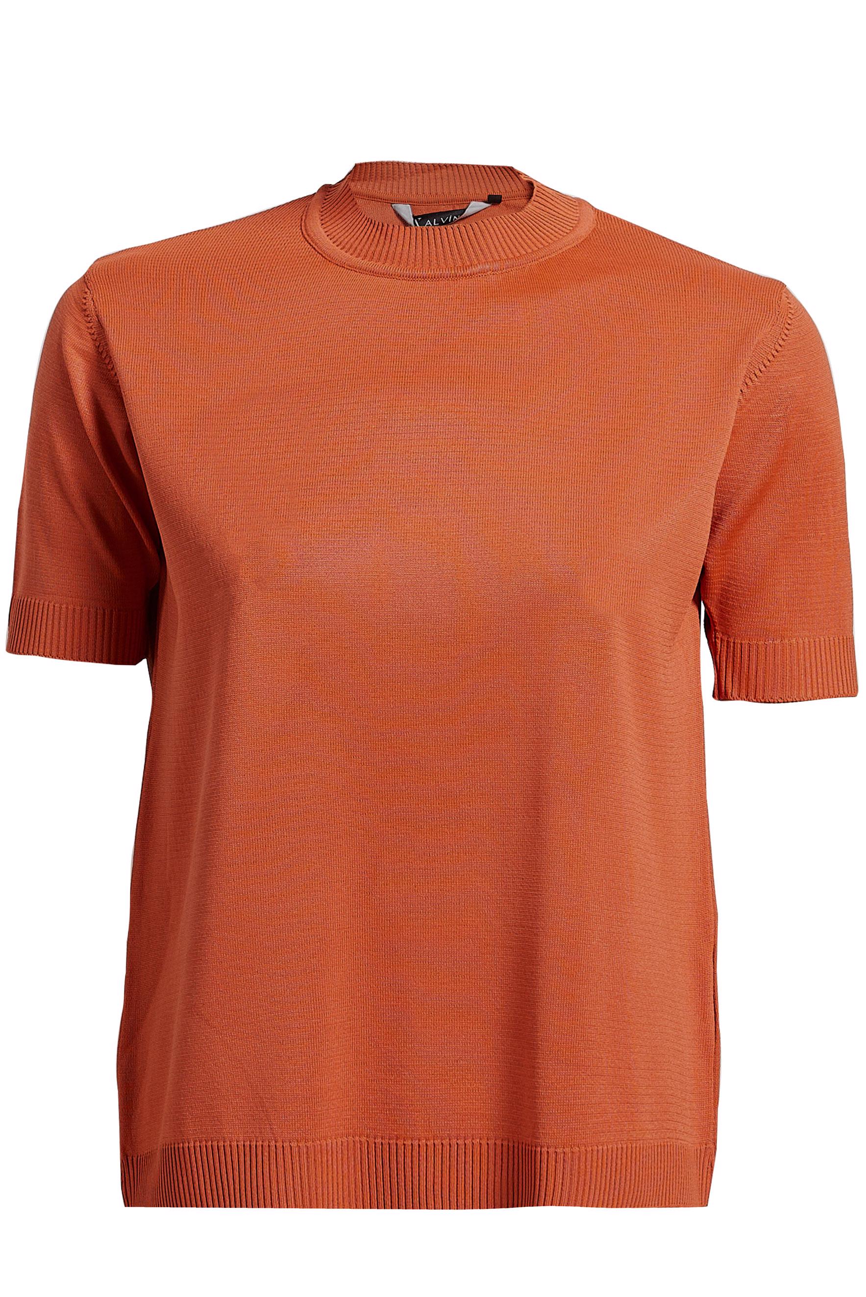 Orange short sleeve sweater best sale