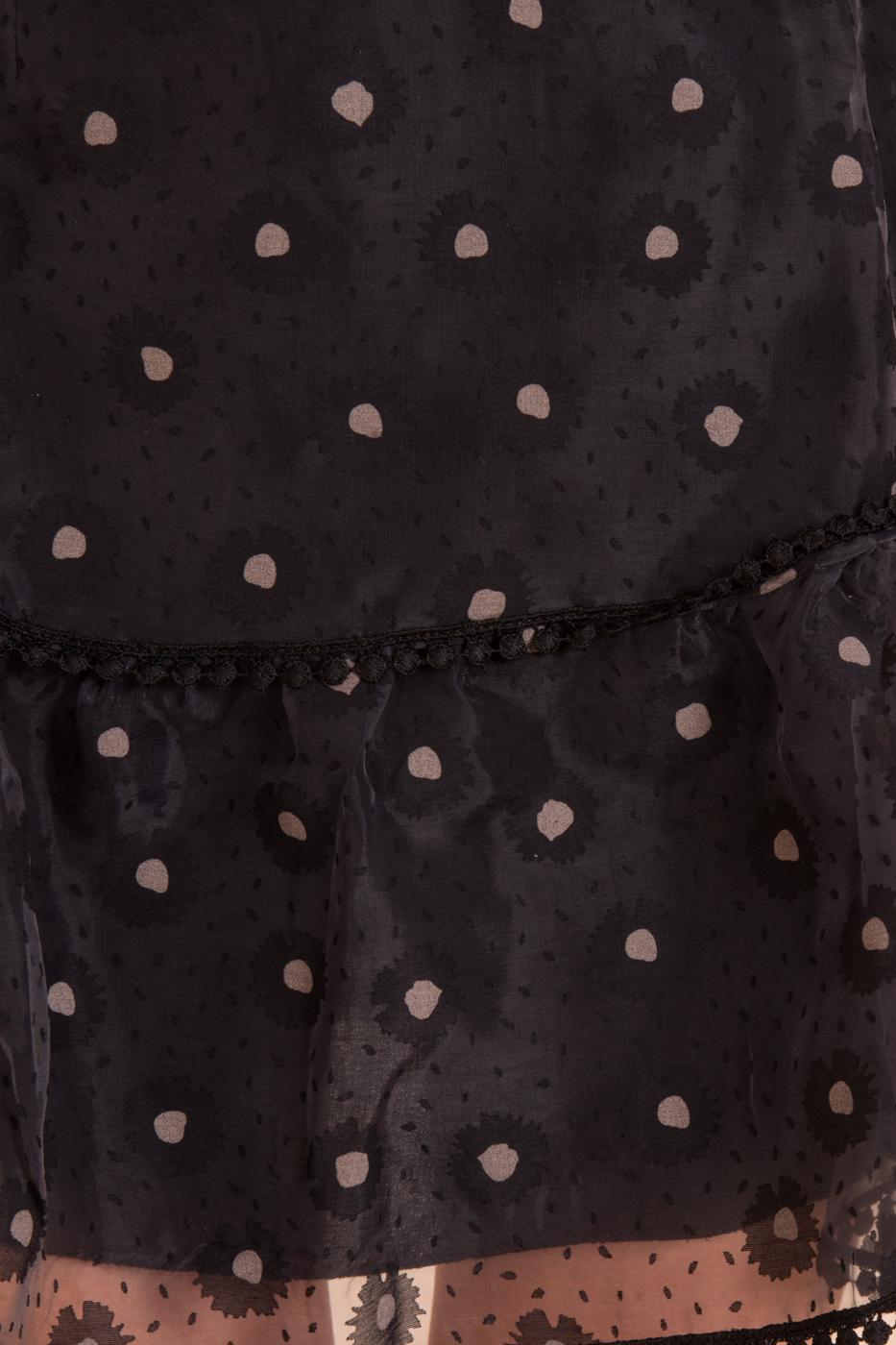 Bayan Siyah Bel Bağlama Detaylı Transparan Bluz
