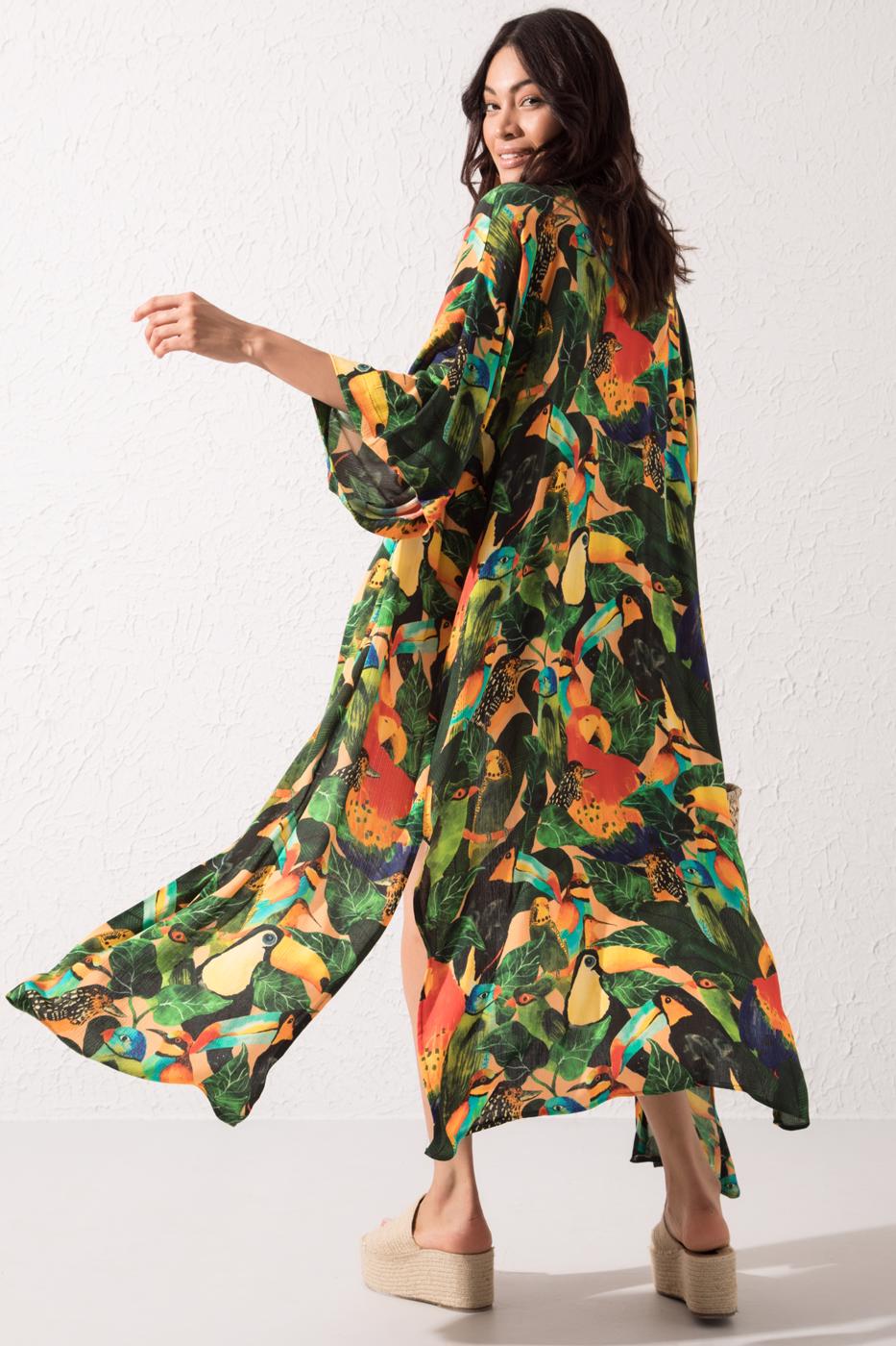 Bayan Yeşil Oversize Kimono