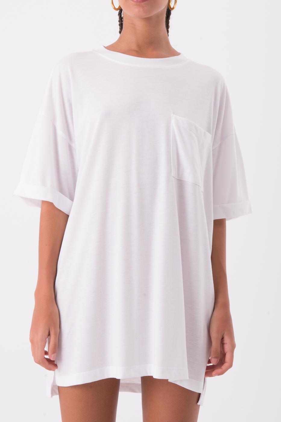 Bayan Beyaz Kısa Kol Basic Mini Tişört Elbise
