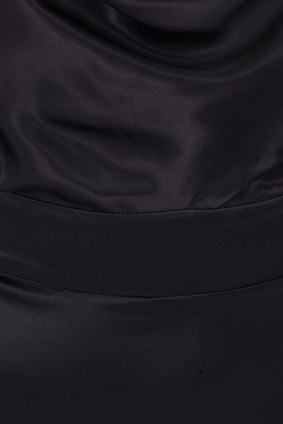 Bayan Siyah Degaje Yaka Dtaylı Mini Elbise