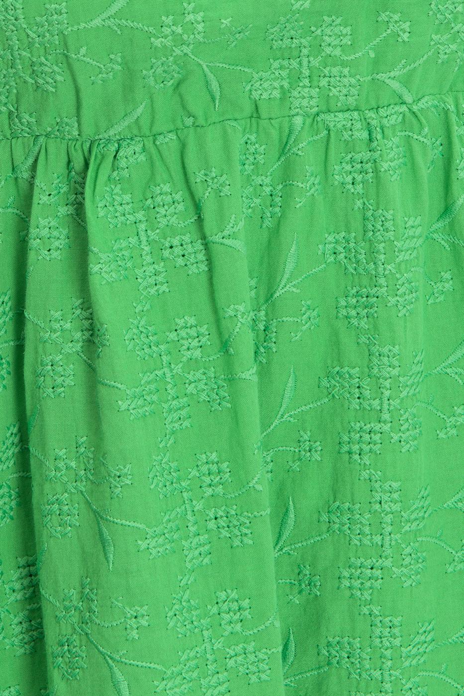 Bayan Yeşil Omuz Bağcık Detaylı Kolsuz Mini Elbise