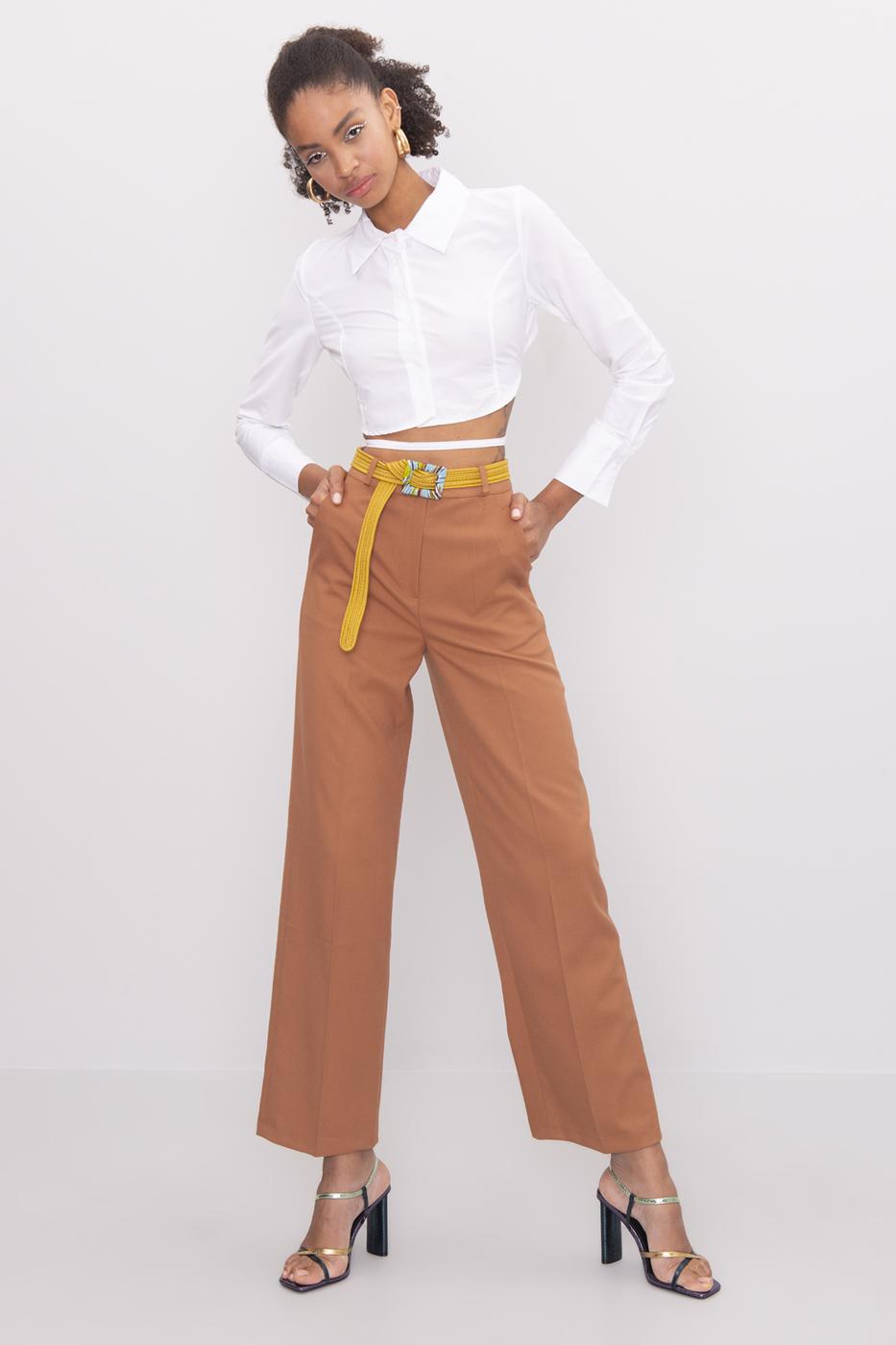 Bayan Tarçın Yüksek Bel Klasik Pantolon