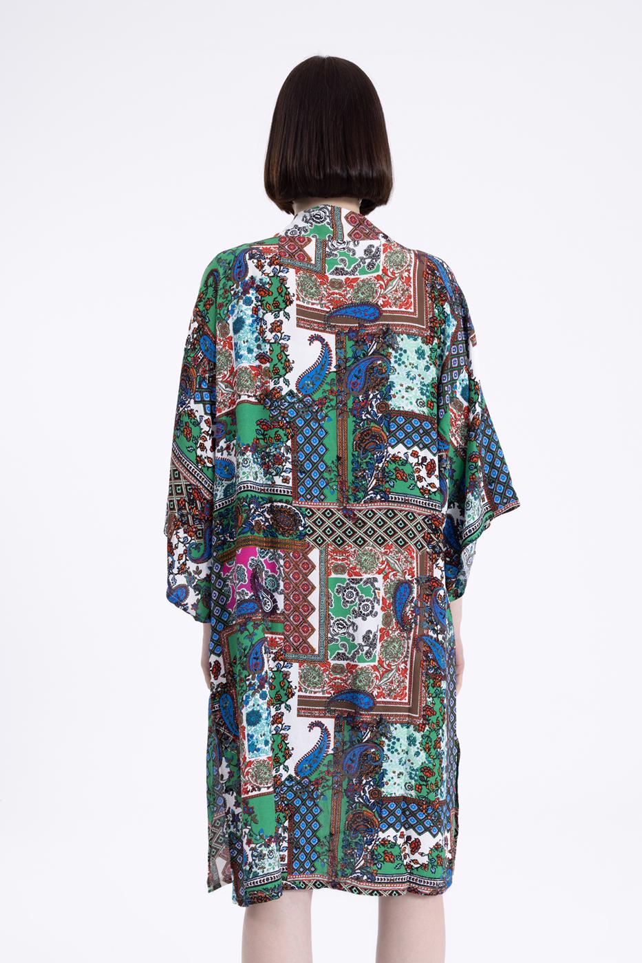 Bayan Multı Yarasa Kol Detaylı Kimono