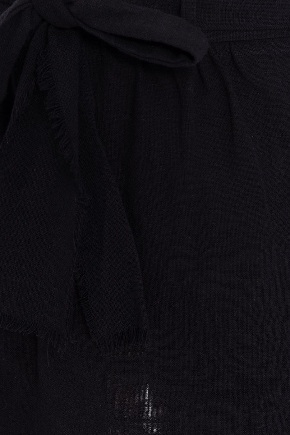 Bayan Siyah Ucu Püskül Detaylı Mini Etek