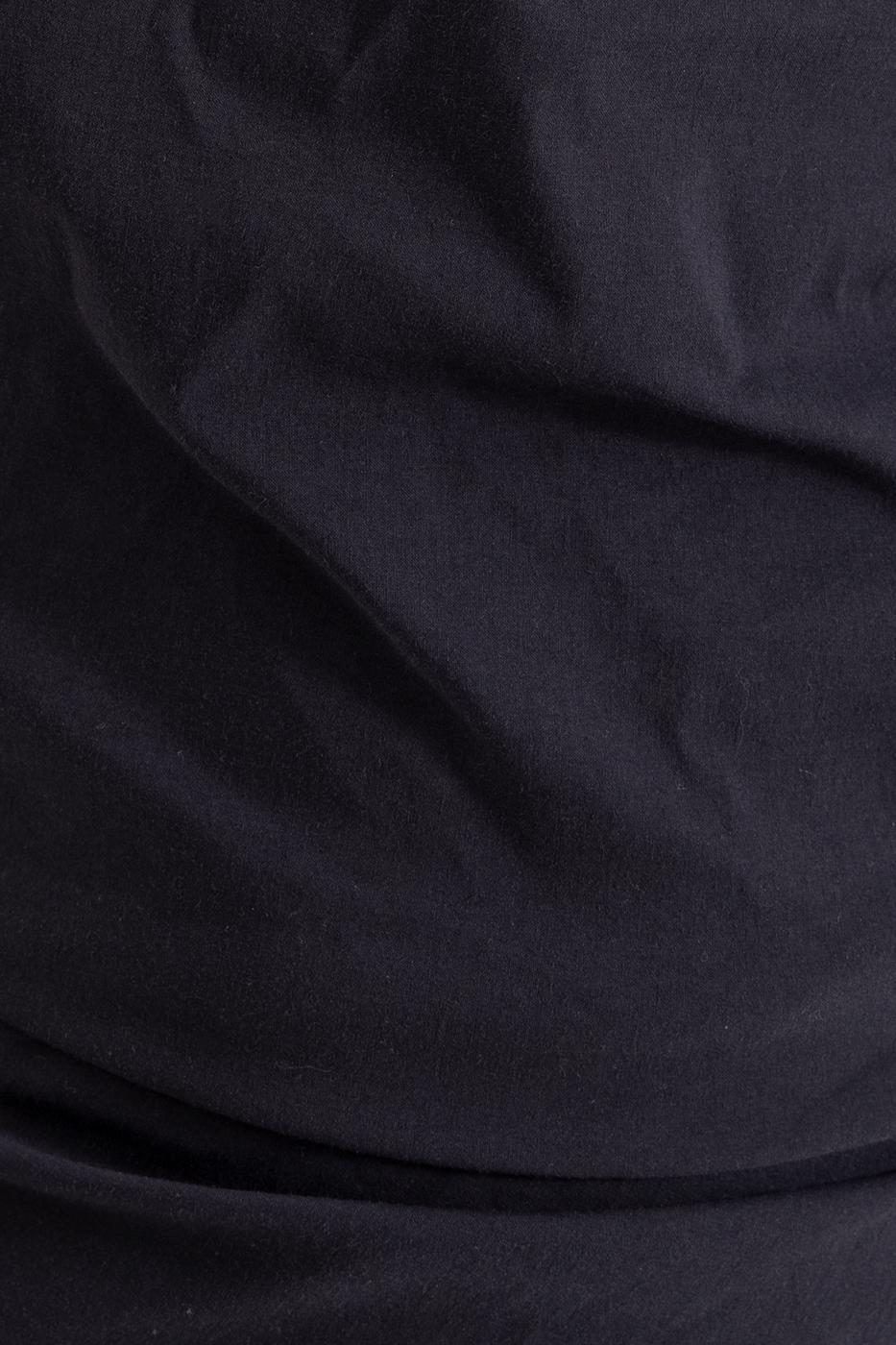 Bayan Siyah Askılı Drapeli Mini  Elbise