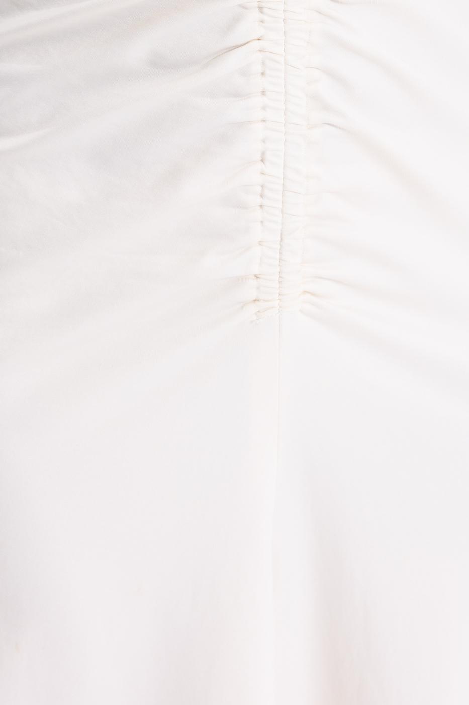 Bayan Ekru Drape Detaylı Midi Elbise