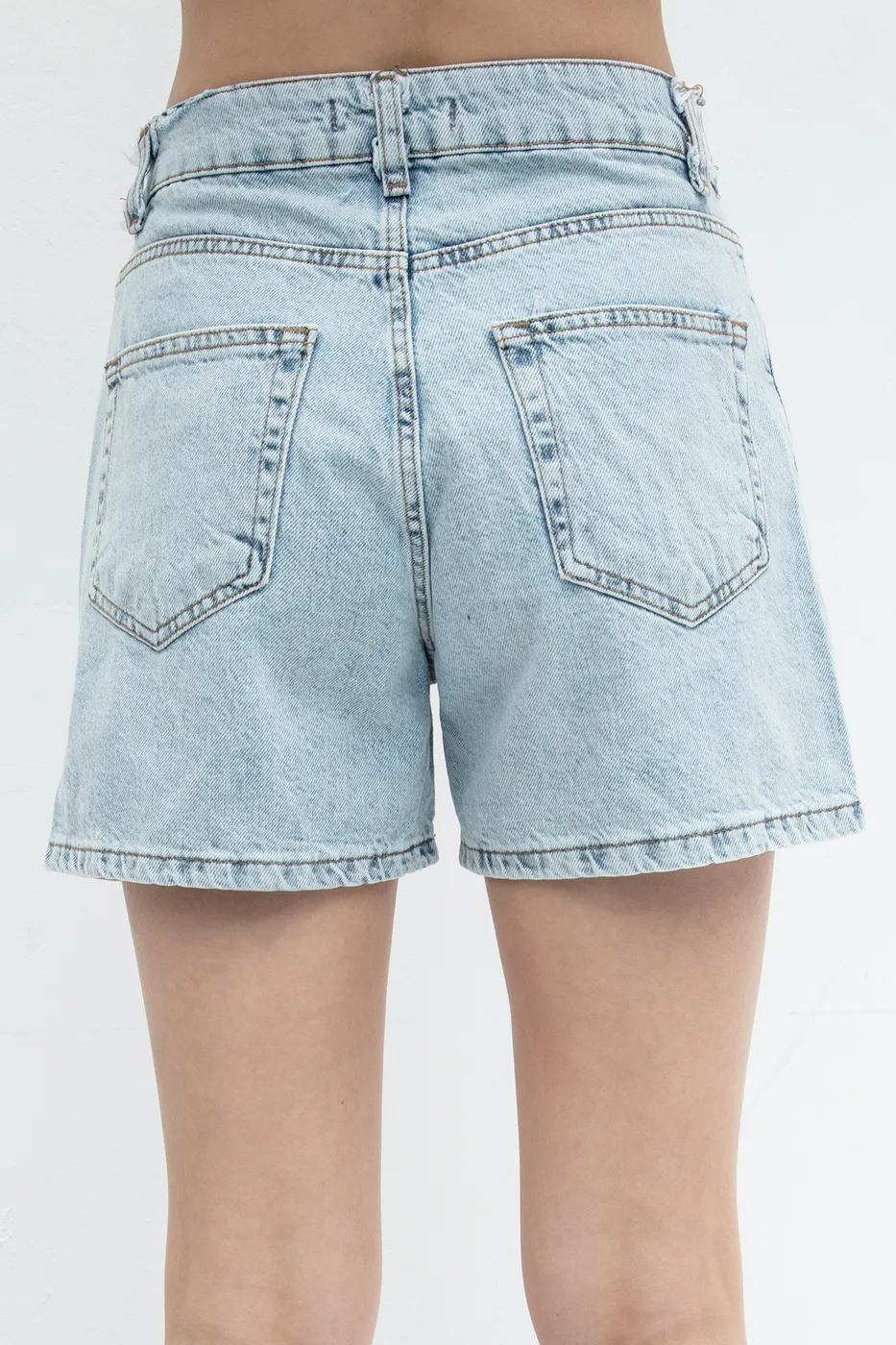 Bayan Mavi Denim Bermuda Şort