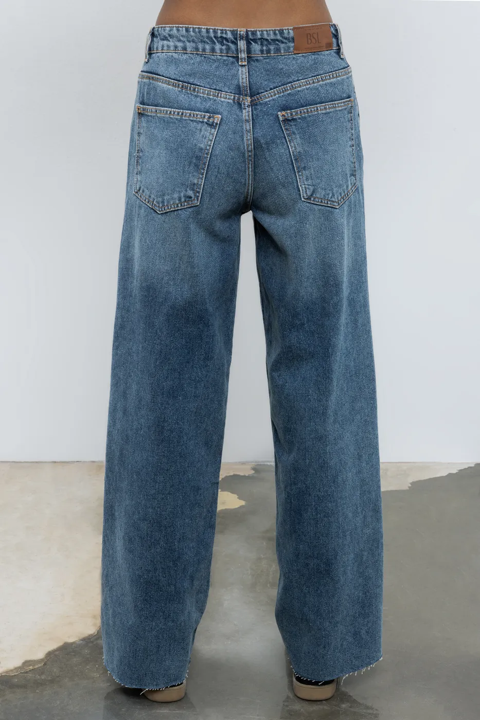 Bayan Mavi Baggy Normal Bel Denim Pantolon