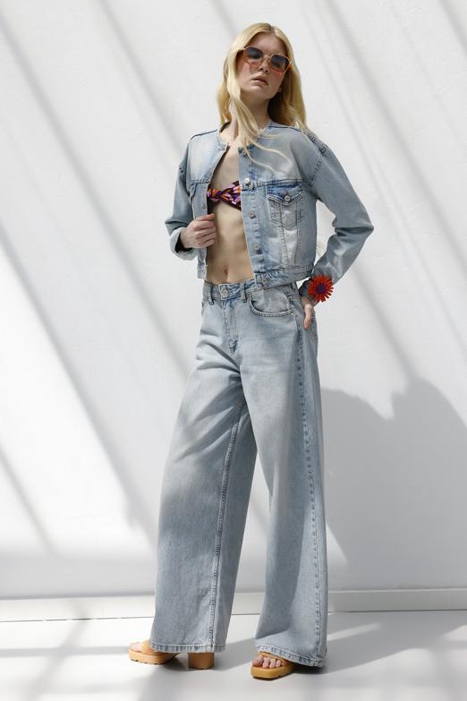 Palazzo Denim Pantolon