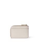 Beige ECCO Card Case Zipped Pebbled Leather