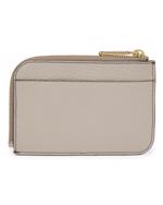 Beige ECCO Card Case Zipped Pebbled Leather