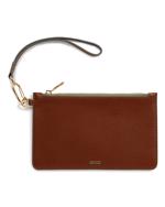Brown ECCO Wristlet Pebbled Leather