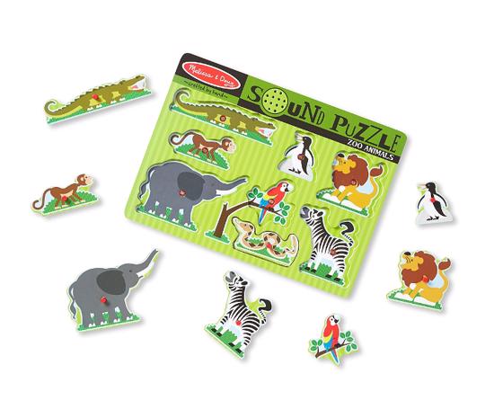 Men genel Wooden Puzzle with Sound- Zoo